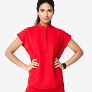 Figs red rafaela scrub top